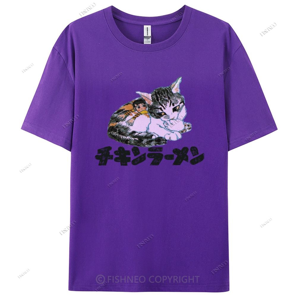 Japanese Cat Cotton Casual T-Shirt