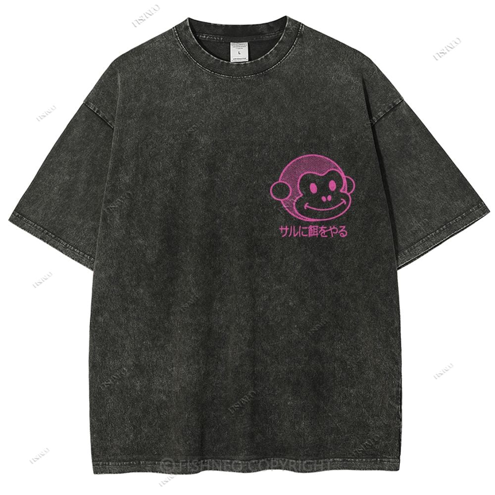 Unisex Vintage Dot Printed Design Back Washed Tee
