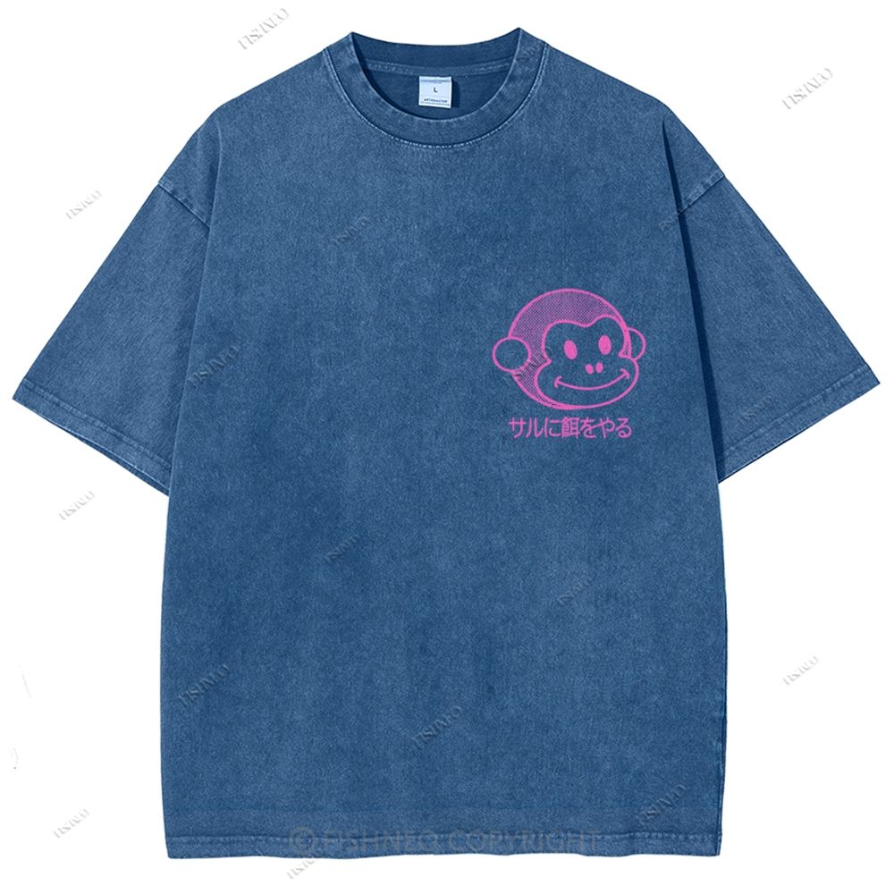 Unisex Vintage Dot Printed Design Back Washed Tee