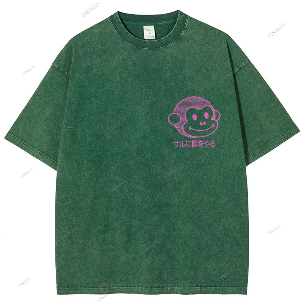 Unisex Vintage Dot Printed Design Back Washed Tee