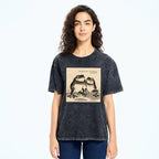Unisex Skinny Frog Printed Washed Tee