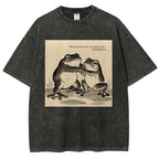 Unisex Skinny Frog Printed Washed Tee