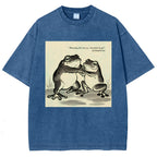 Unisex Skinny Frog Printed Washed Tee