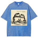 Unisex Skinny Frog Printed Washed Tee