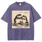 Unisex Skinny Frog Printed Washed Tee