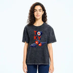 Unisex Tokyo Sushi Fish Printed Washed Tee