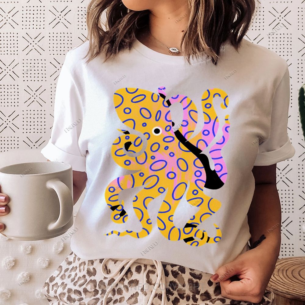 Octopus Cotton Casual T-Shirt