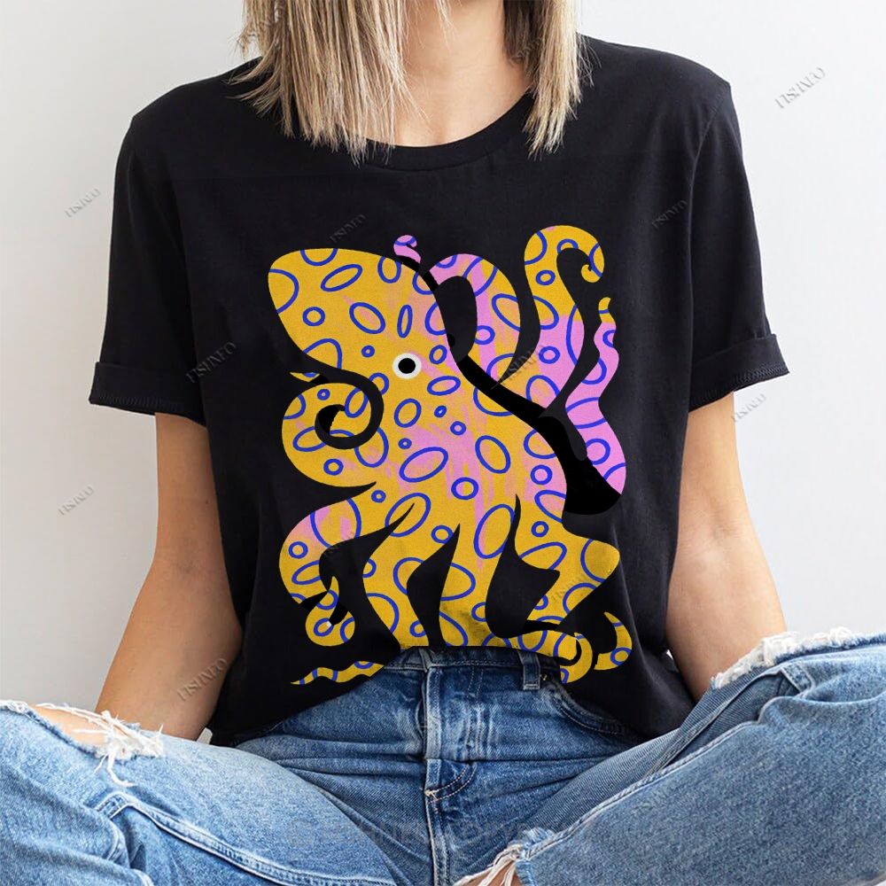 Octopus Cotton Casual T-Shirt