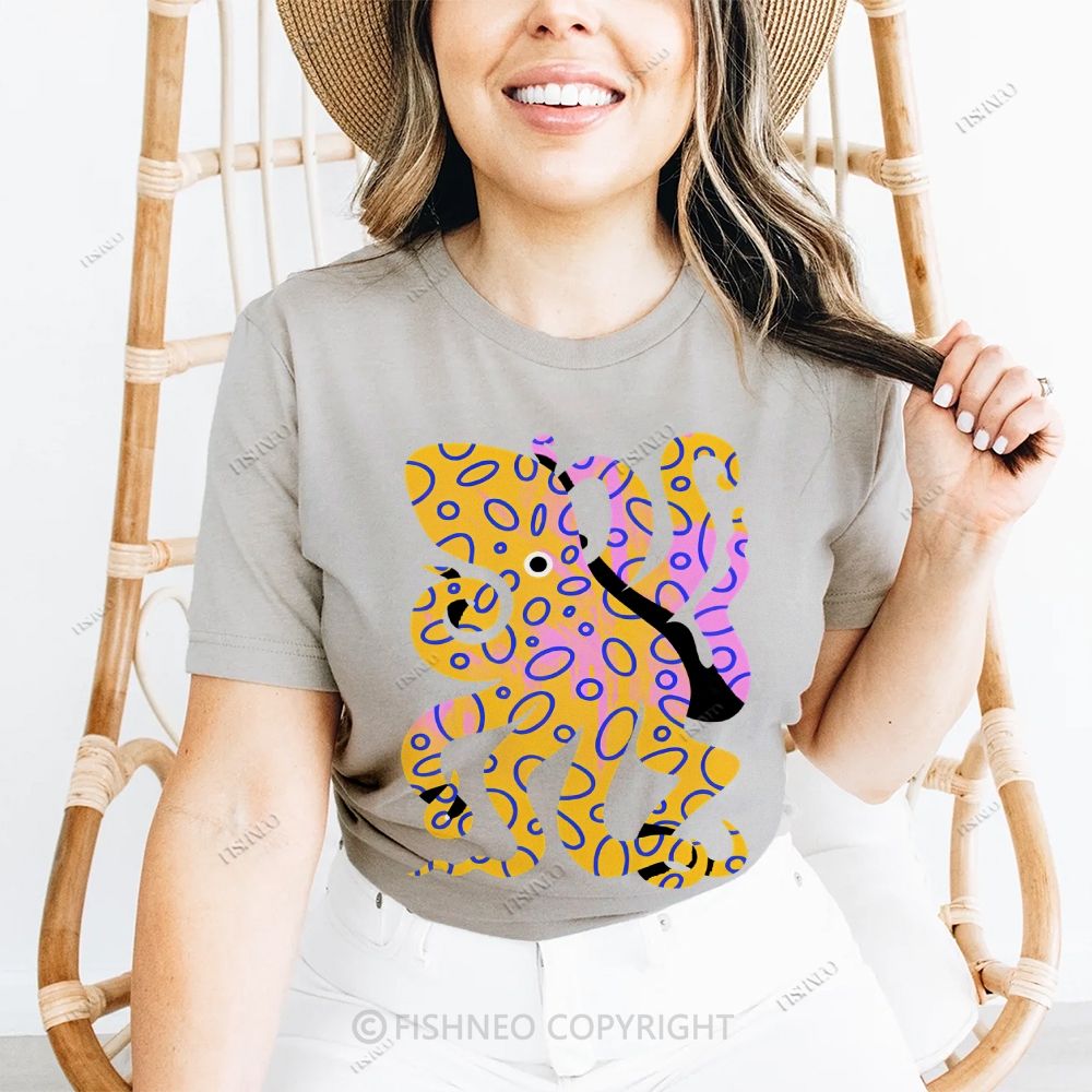 Octopus Cotton Casual T-Shirt