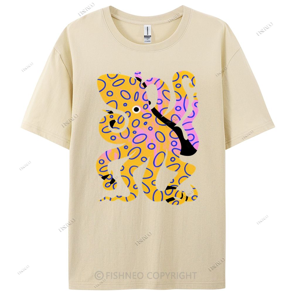 Octopus Cotton Casual T-Shirt