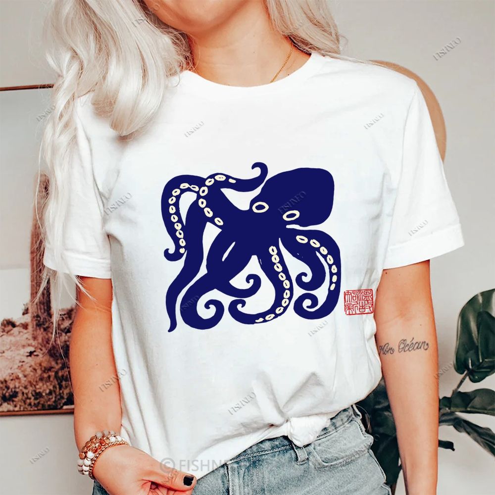 Octopus Cotton Casual T-Shirt