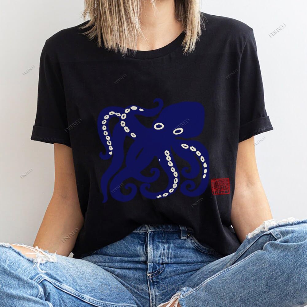 Octopus Cotton Casual T-Shirt