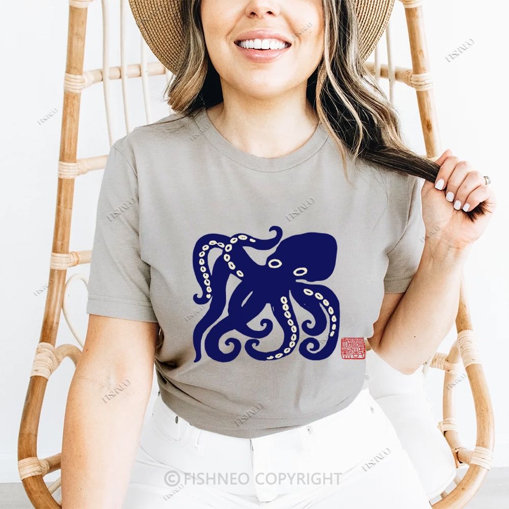 Octopus Cotton Casual T-Shirt
