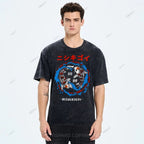 Unisex Japanese Koi Printed Washed Tee