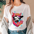 Comic Cat Cotton Casual T-Shirt