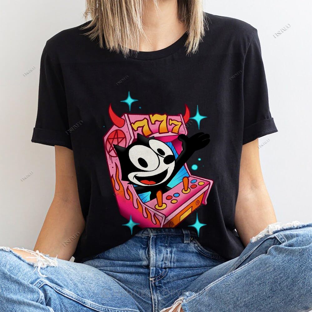 Comic Cat Cotton Casual T-Shirt