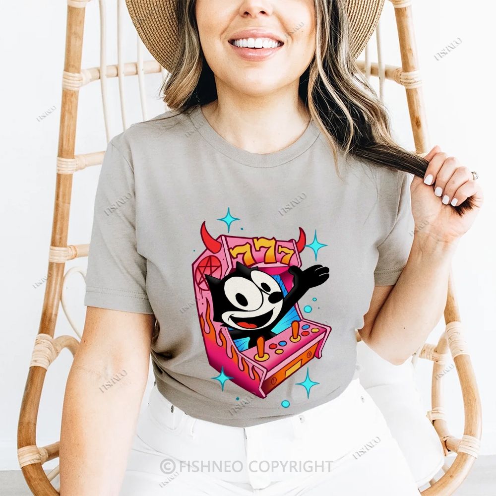 Comic Cat Cotton Casual T-Shirt