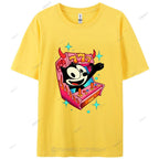 Comic Cat Cotton Casual T-Shirt
