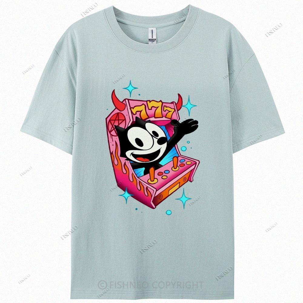 Comic Cat Cotton Casual T-Shirt