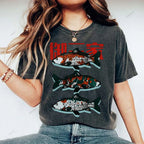 Unisex The Three Great Fishes Printed Washed Tee