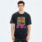 Unisex Japanese Sardine Printed Washed Tee