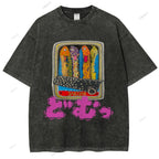 Unisex Japanese Sardine Printed Washed Tee