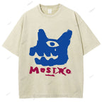 Unisex Graffiti Printed Washed Tee