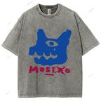 Unisex Graffiti Printed Washed Tee