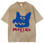 Unisex Graffiti Printed Washed Tee