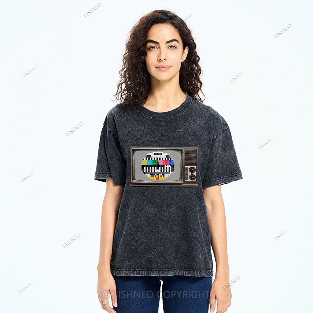 Unisex Japanese TV Printed Design Back Washed Tee