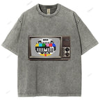 Unisex Japanese TV Printed Design Back Washed Tee