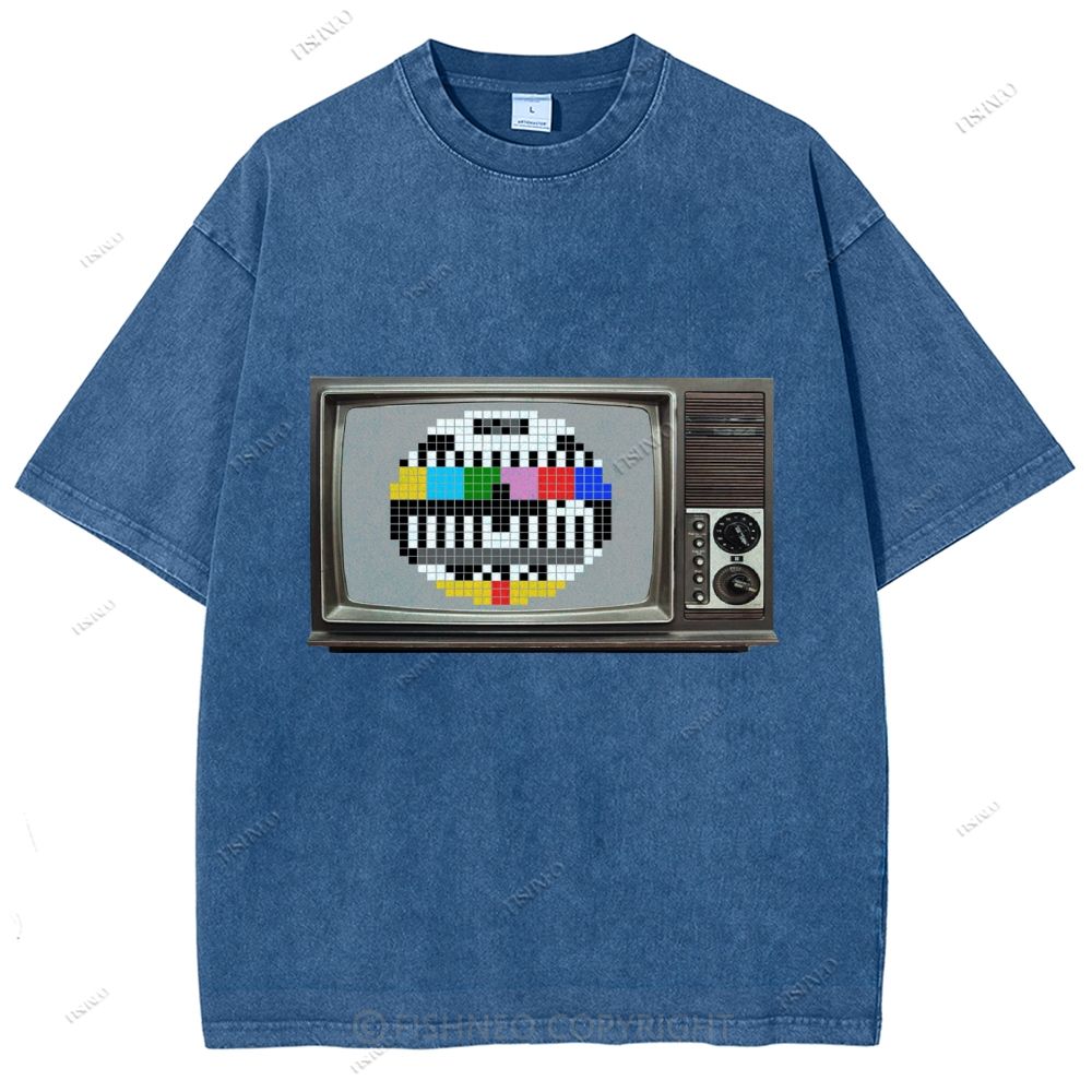 Unisex Japanese TV Printed Design Back Washed Tee