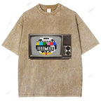 Unisex Japanese TV Printed Design Back Washed Tee