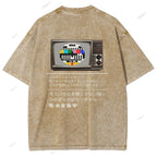 Unisex Japanese TV Printed Design Back Washed Tee