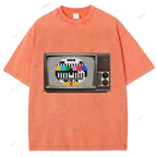 Unisex Japanese TV Printed Design Back Washed Tee