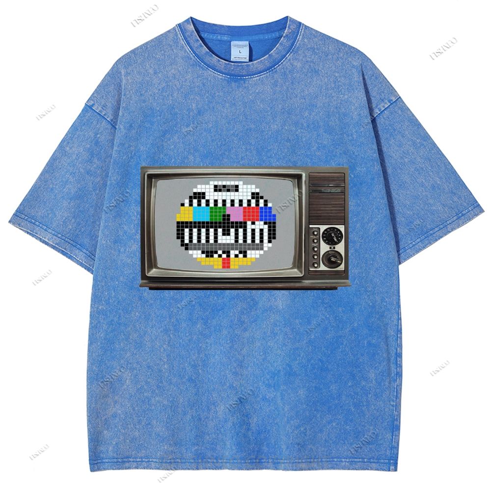 Unisex Japanese TV Printed Design Back Washed Tee