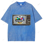 Unisex Japanese TV Printed Design Back Washed Tee