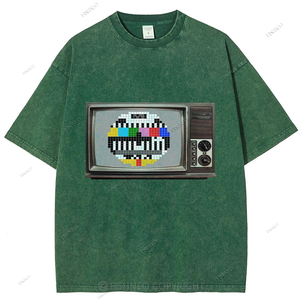 Unisex Japanese TV Printed Design Back Washed Tee