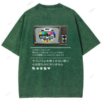 Unisex Japanese TV Printed Design Back Washed Tee