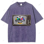 Unisex Japanese TV Printed Design Back Washed Tee