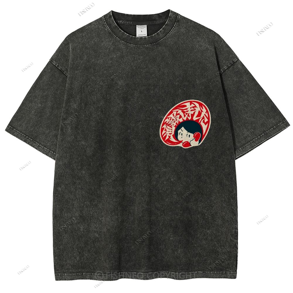 Unisex Japanese Graffiti Printed Design Back Washed Tee