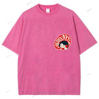Unisex Japanese Graffiti Printed Design Back Washed Tee