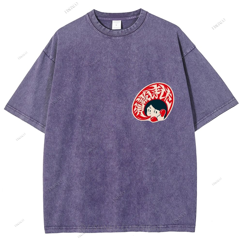 Unisex Japanese Graffiti Printed Design Back Washed Tee