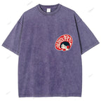 Unisex Japanese Graffiti Printed Design Back Washed Tee