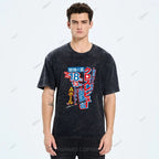 Unisex Japanese Printed Washed Tee