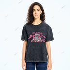 Unisex Japanese Bear Printed Washed Tee