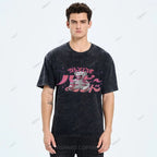 Unisex Japanese Bear Printed Washed Tee