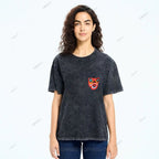 Unisex Lion Dance Graffiti Printed Design Back Washed Tee