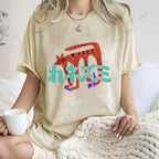Unisex Japanese Cat Graffiti Printed Washed Tee