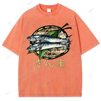 Unisex Saury Printed Washed Tee